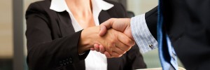 Real estate transaction - handshake.